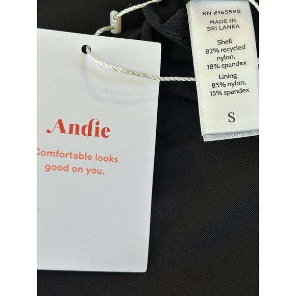 Andie The Caledonia Top Small Black Strappy Criss Cross Scoop Neck Stretchy NWT - Picture 13 of 14